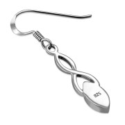Synthetic Opal Celtic Knot Silver Earrings - e385